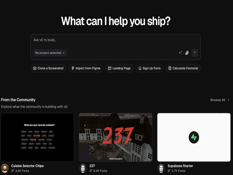 v0 is your always-on pair-programmer. A generative chat interface with in-depth knowledge on modern web technologies.